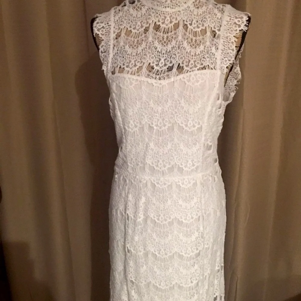 New Free People white lace backless dress - Picture 4 of 6